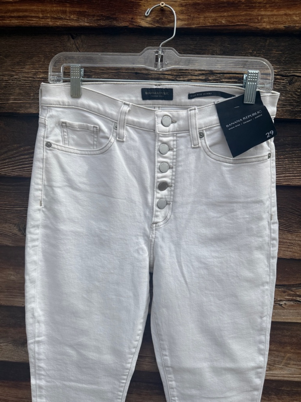 Banana republic high rise skinny ankle button fly jeans